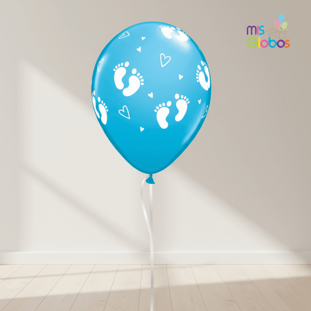 Globos de Látex Huellas Azul - Mis Globos