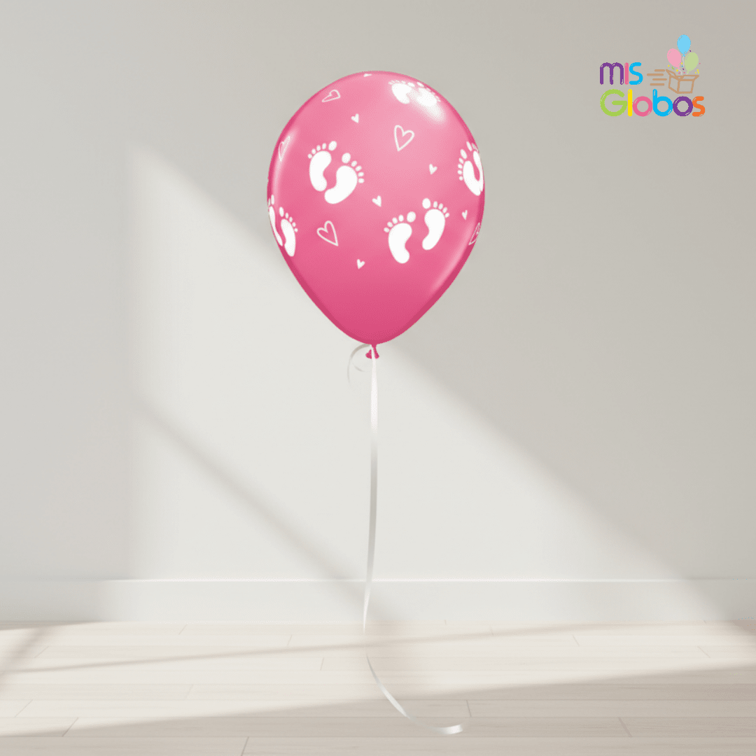 Globos de Látex Huellas Rosa - Mis Globos