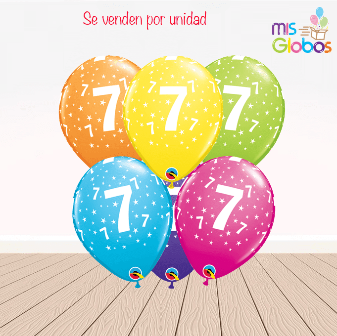 Globos látex con el Nº 7