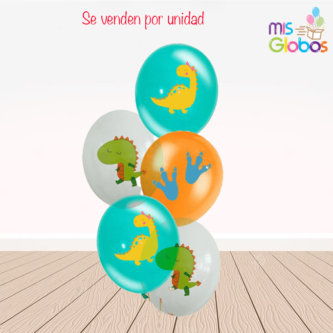 Globos látex de Dinosaurios divertidos - Mis Globos