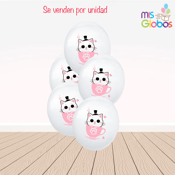 Globos látex Gatito