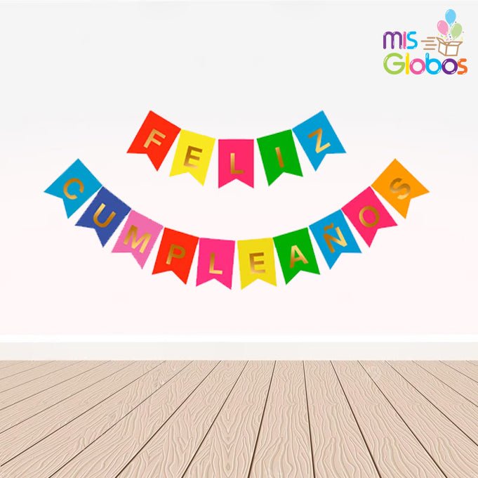 Guirnalda de letras Feliz Cumpleaños Multicolor - Mis Globos