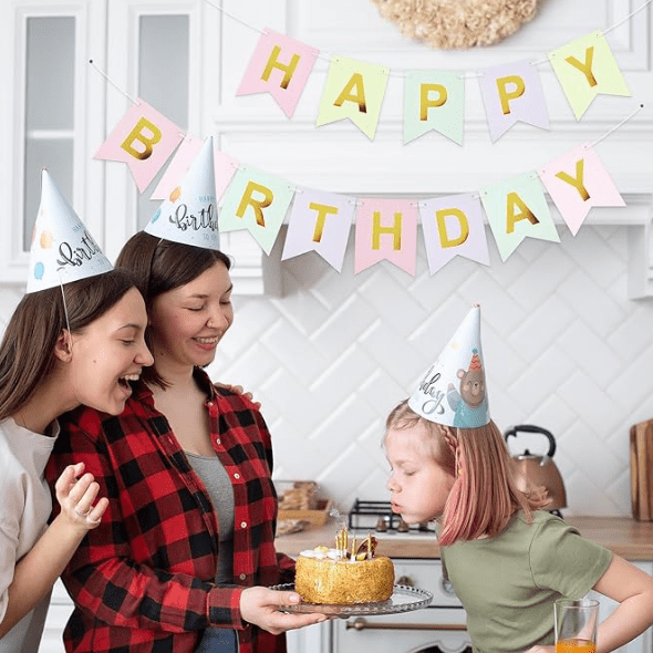 Guirnalda Happy Birthday Multicolor pastel - Mis Globos