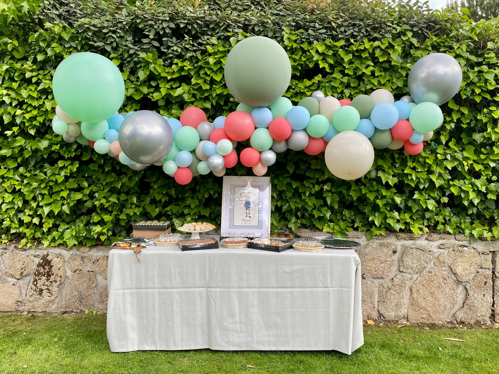Ramo de globos guirnalda Orgánica por metros Chrome - Mis Globos