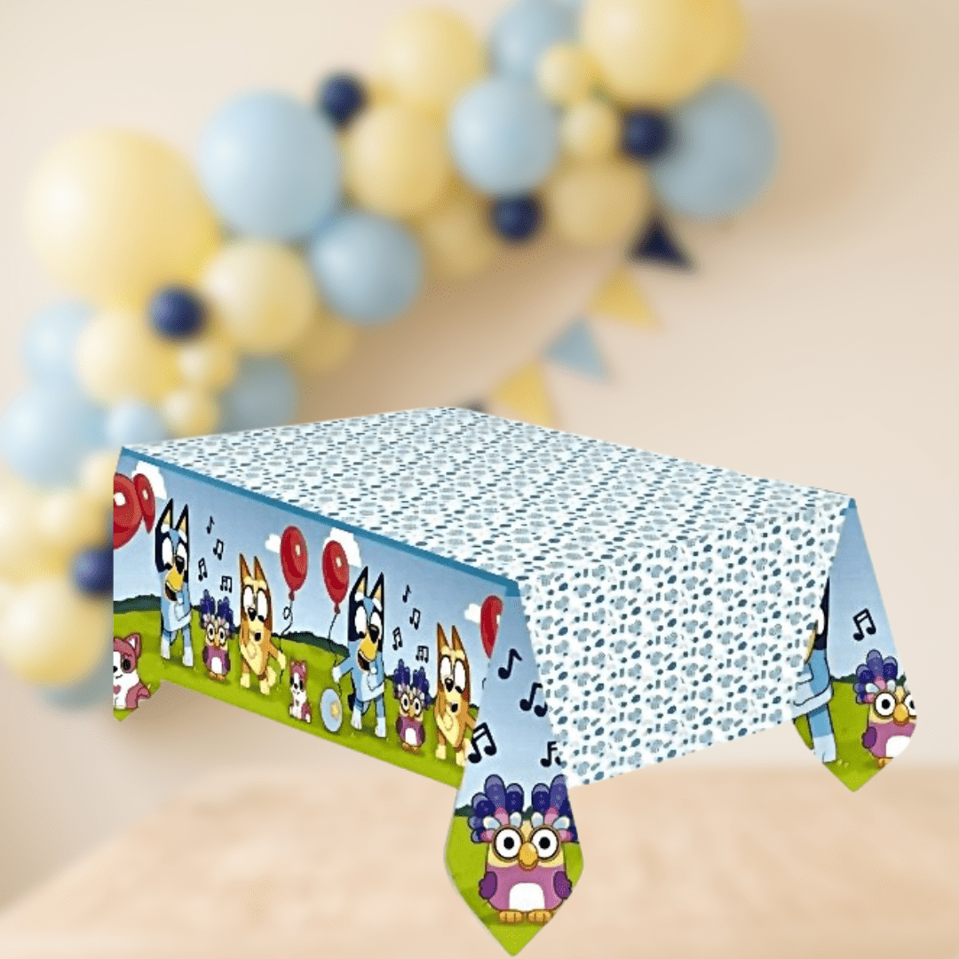 Mantel Bluey de plástico 180 × 120 cm - Mis Globos