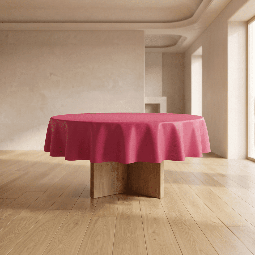 Mantel redondo de plástico Fucsia