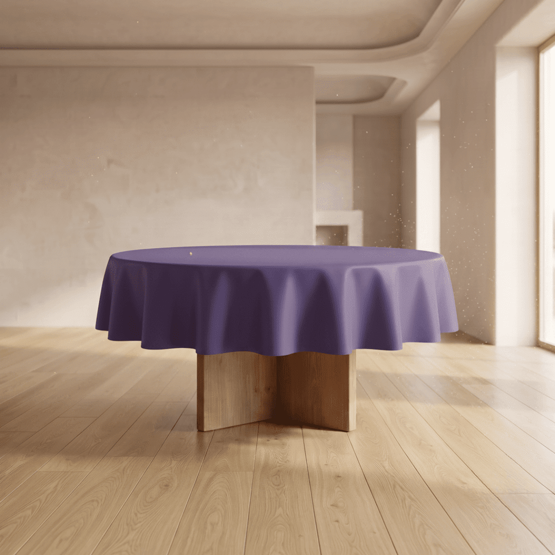 Mantel redondo de plástico Morado