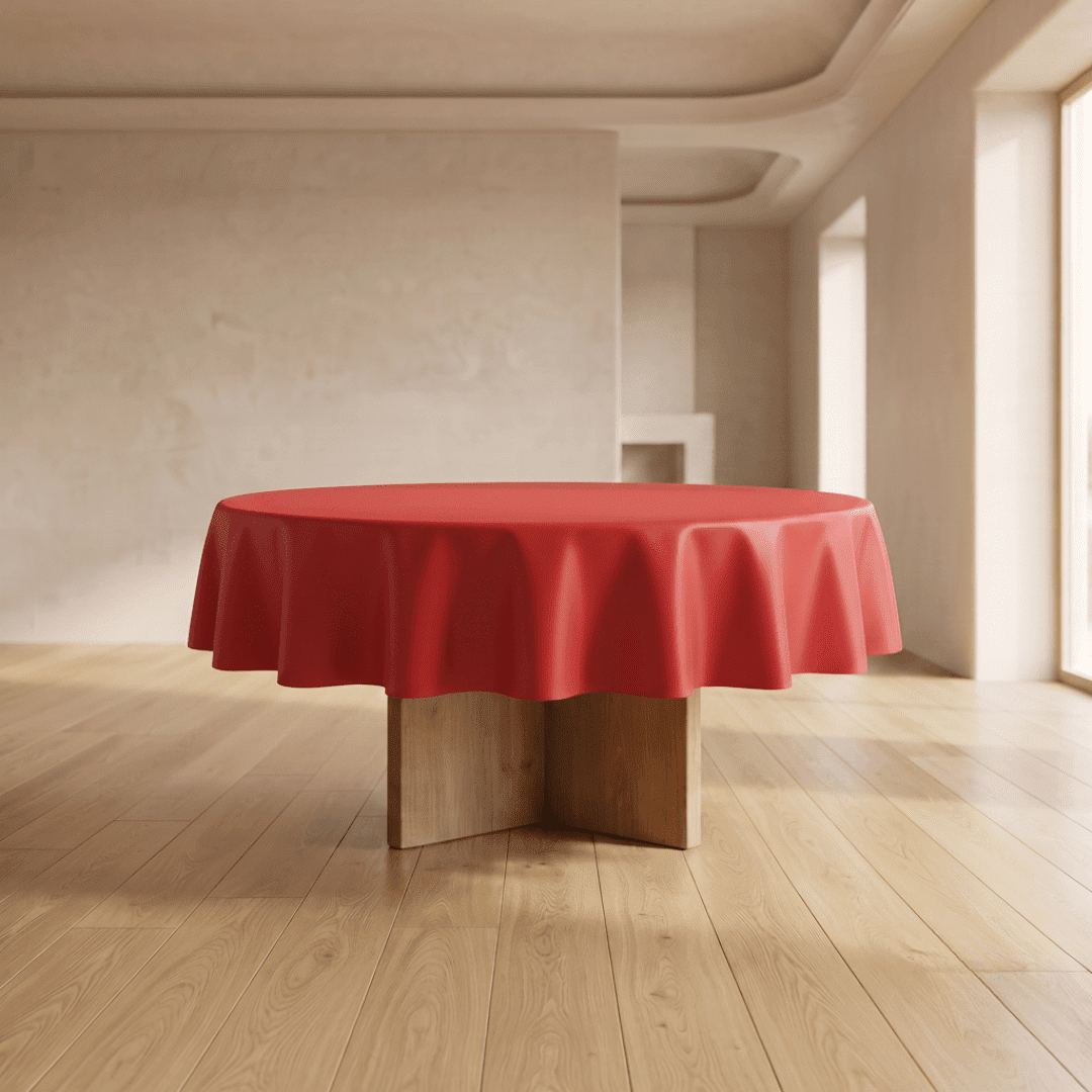 Mantel redondo de plástico Rojo