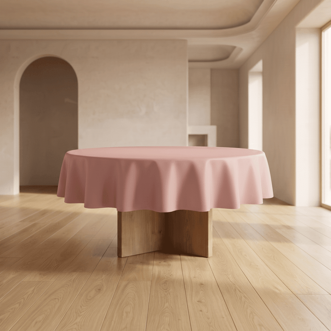 Mantel redondo de plástico Rosa