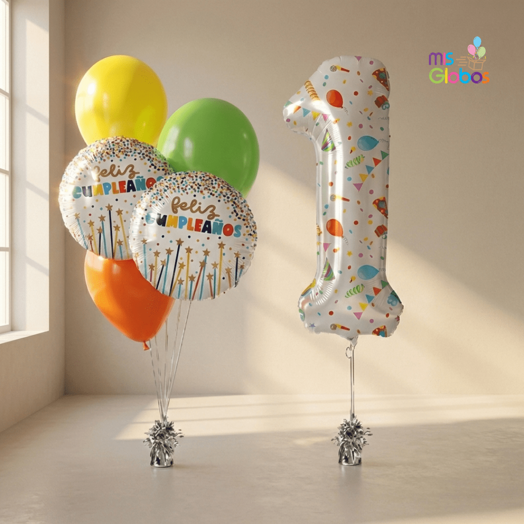 Pack cumpleaños Animado Números Divertidos - Mis Globos