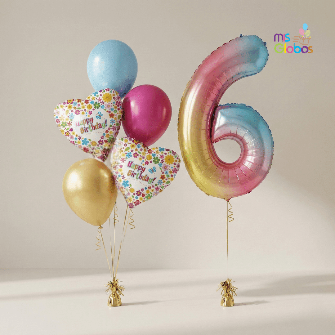 Pack cumpleaños Animado Rainbow - Mis Globos