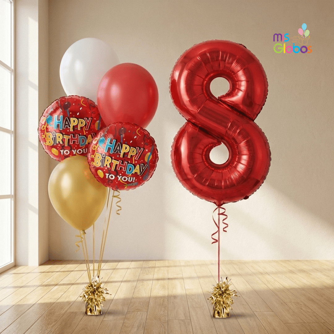 Pack Cumpleaños Animado Rojo - Mis Globos