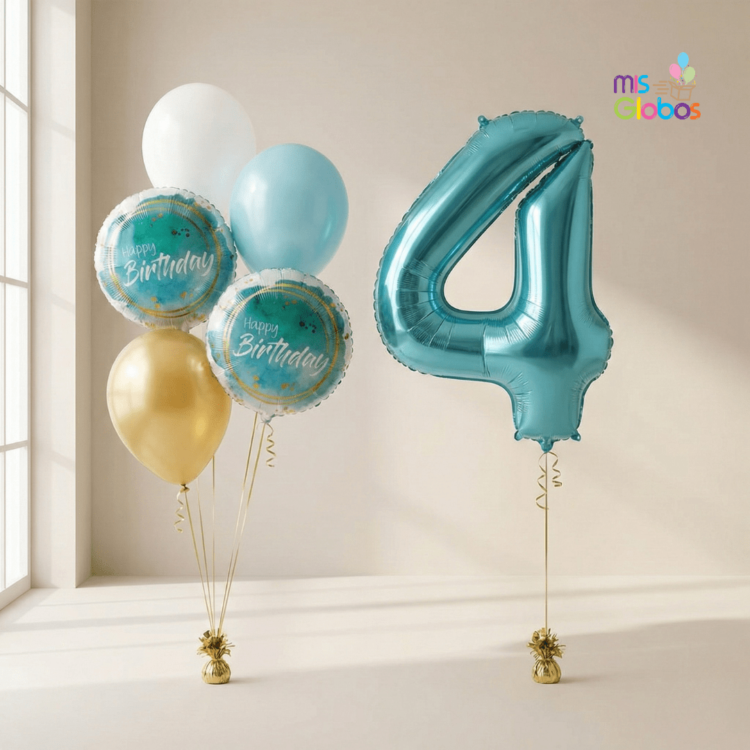 Pack cumpleaños Animado Turquesa - Mis Globos