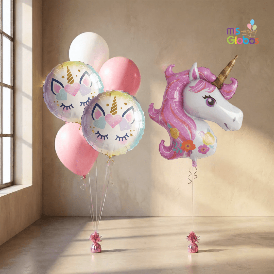 Pack Cumpleaños Animado Unicornio Pastel - Mis Globos