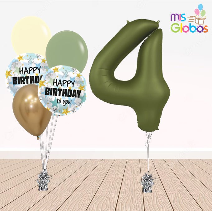 Pack cumpleaños Animado Verde Oliva