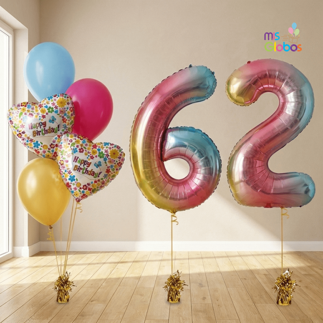 Pack Doble Cumpleaños Animado Rainbow - Mis Globos