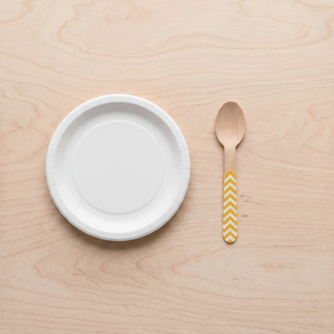Platos pequeños de cartón blanco 18 cm | 8 unidades