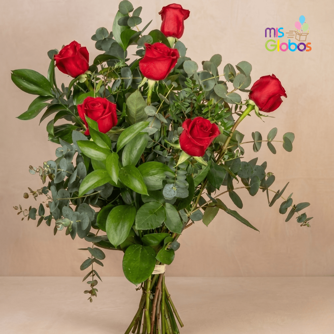 Ramo de 6 rosas rojas