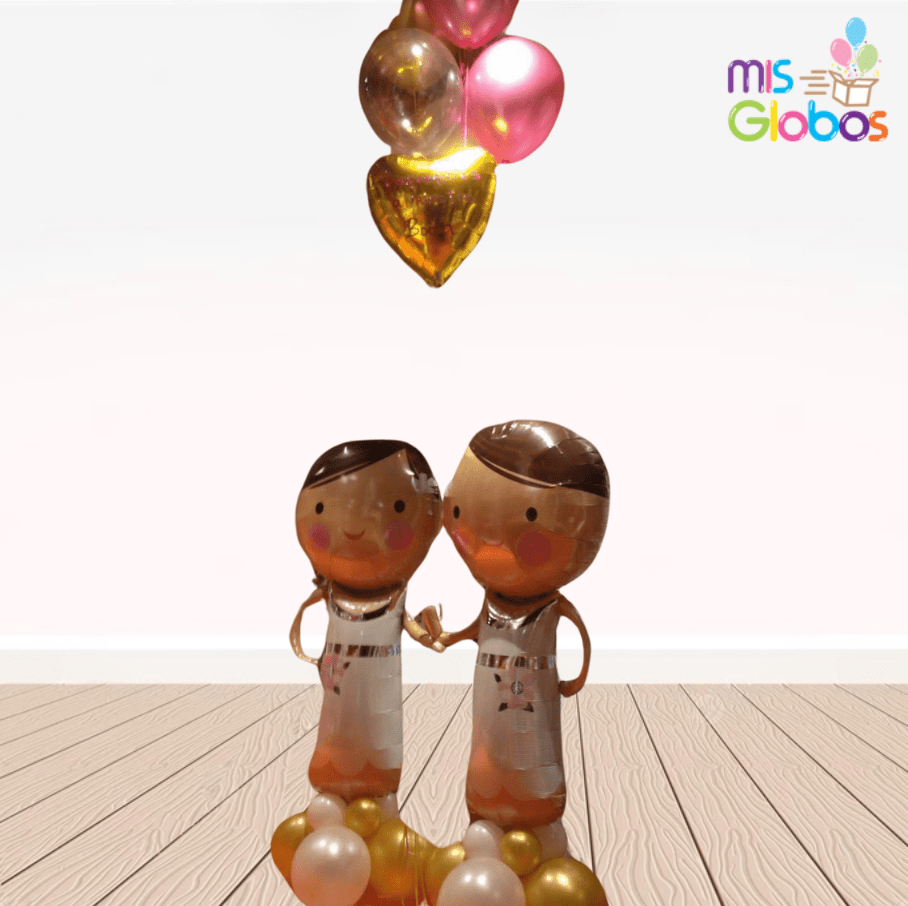 Ramo de globos Boda columna novias