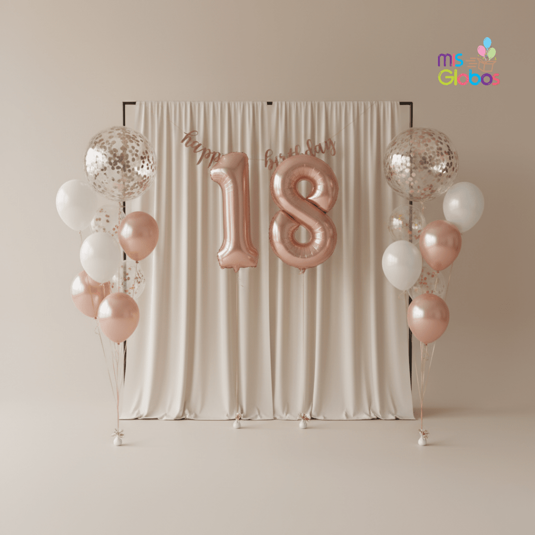 Ramo de globos doble número Dulce Ilusión - Mis Globos