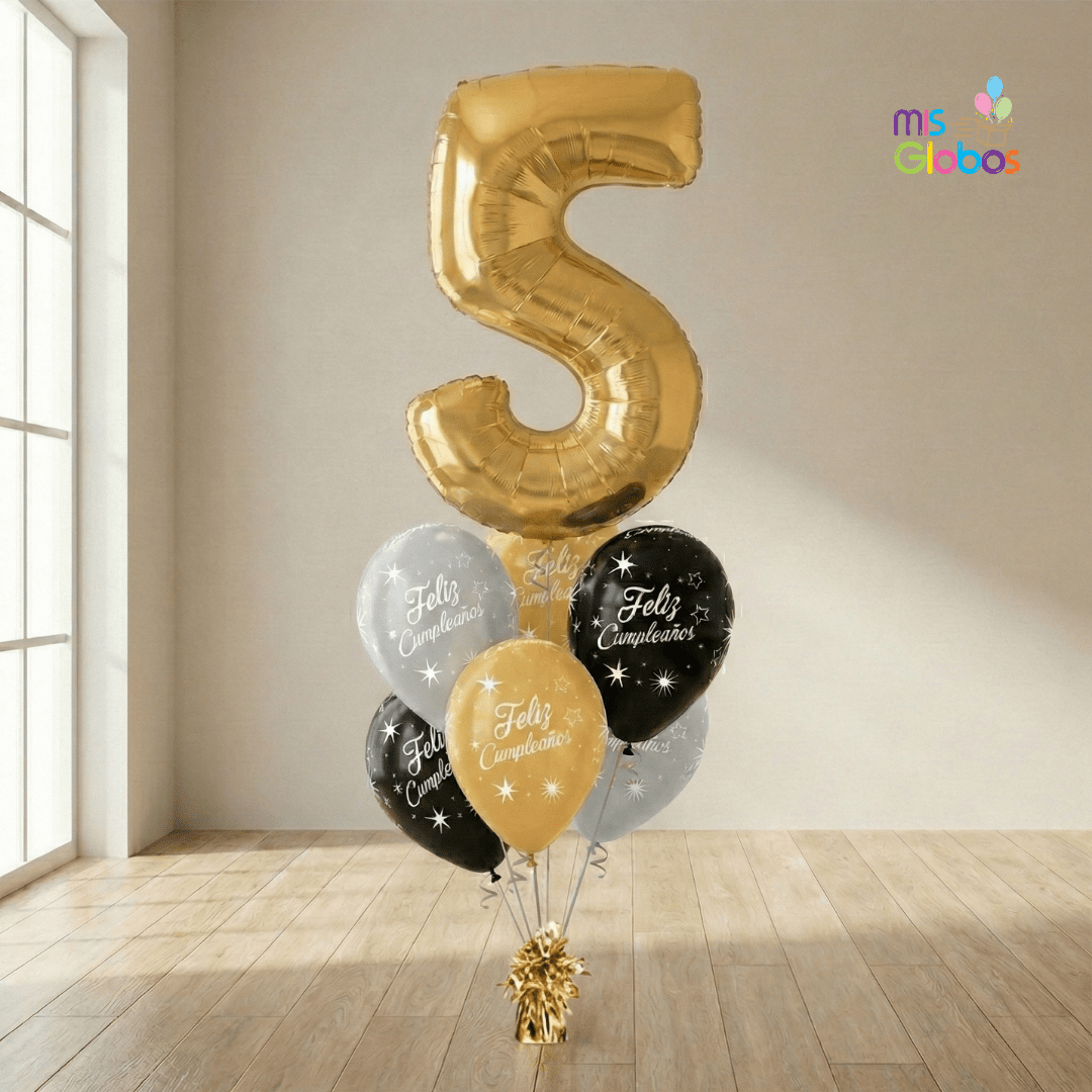 Ramo de globos número elegance - Mis Globos