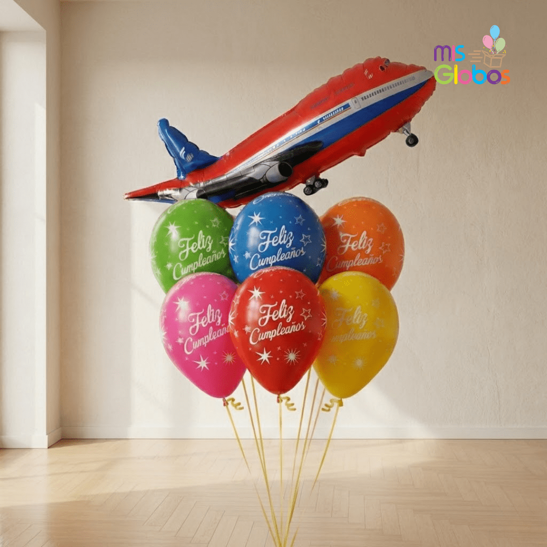 Ramo de globos Sigma Avión - Mis Globos
