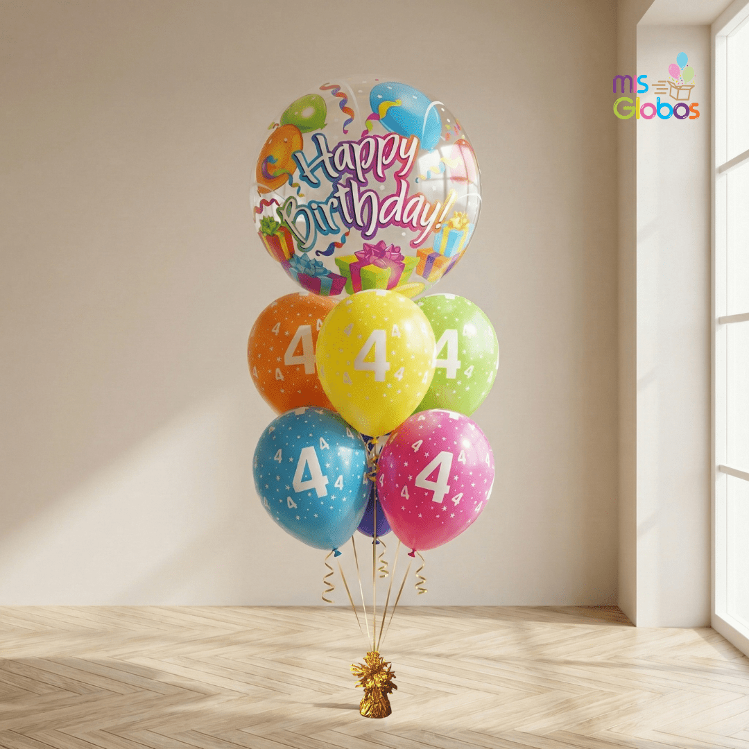 Ramo de globos Sigma Happy Birthday Fiesta Sorpresa - Mis Globos