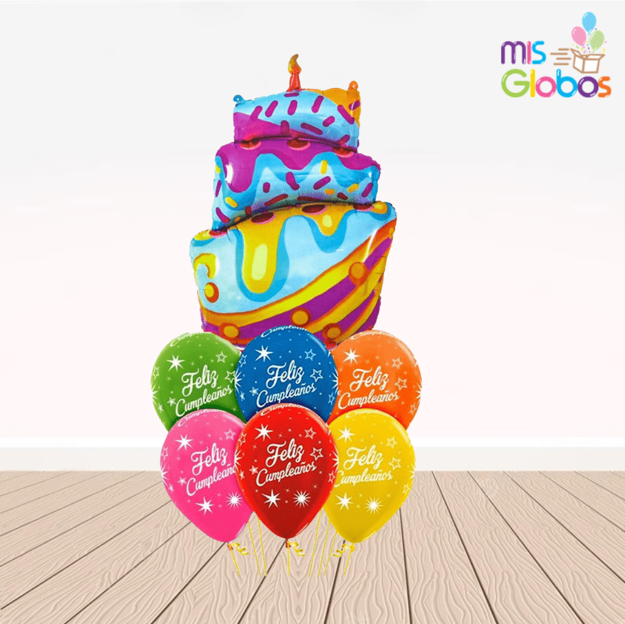 Ramo de globos Sigma Happy Birthday Tarta Chorreante