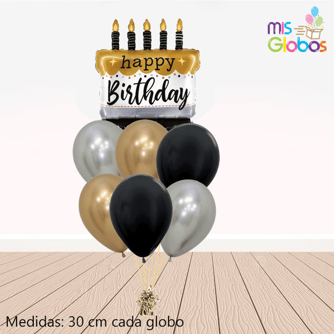 Ramo de globos Sigma Happy Birthday Tarta Elegante