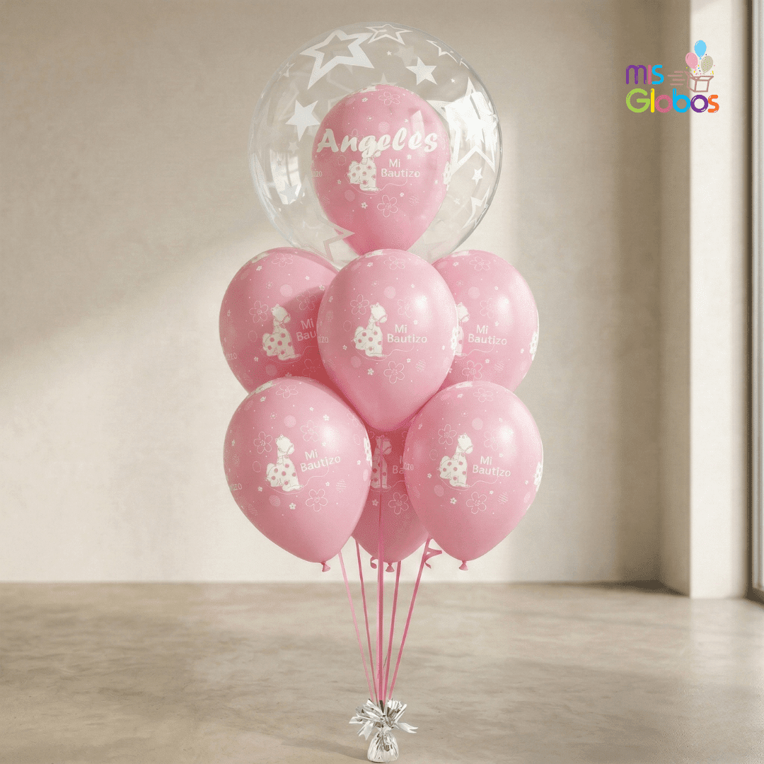 Ramo Sigma Bautizo rosa - Mis Globos