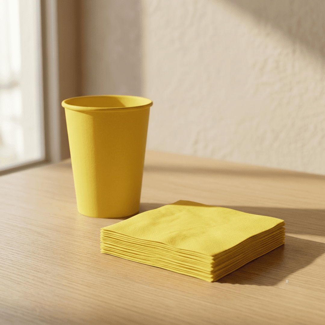 Servilletas de papel amarillo 24 × 24 cm | 20 unidades