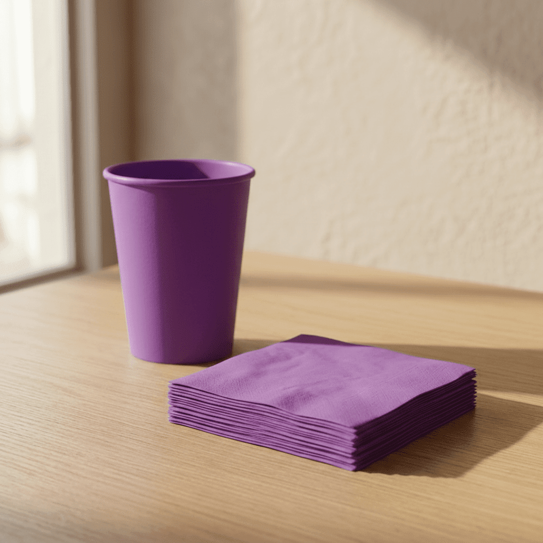 Servilletas de papel morado 24 × 24 cm | 20 unidades