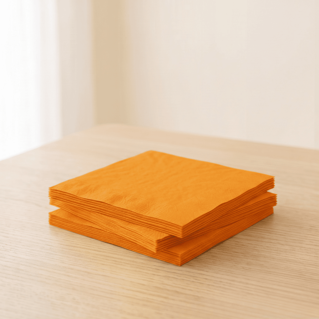 Servilletas de papel naranja 33 × 33 cm | 20 unidades - Mis Globos