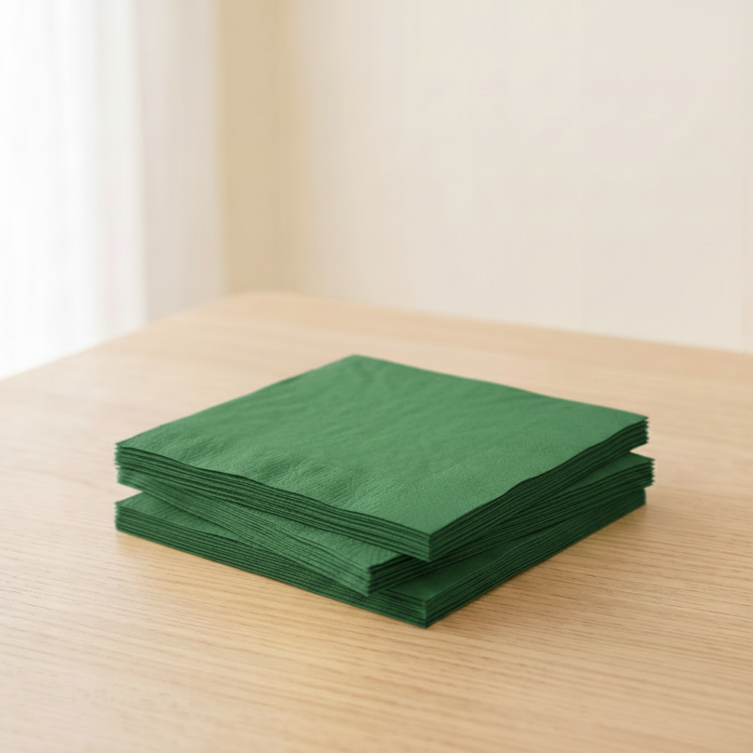 Servilletas de papel verde oscuro 33 × 33 cm | 20 unidades
