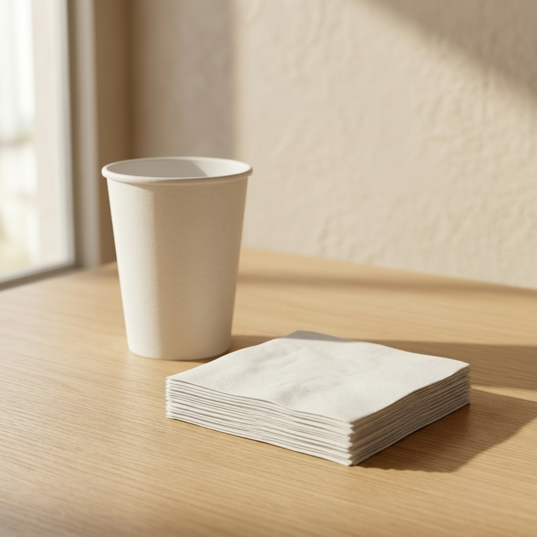 Servilletas de papel blanco 24 × 24 cm | 20 unidades