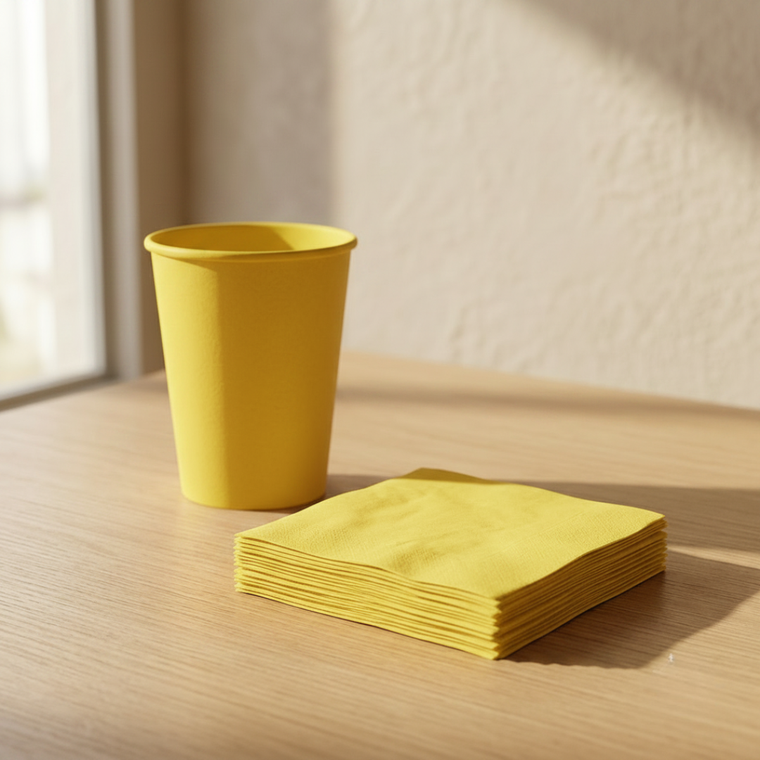 Servilletas de papel amarillo 24 × 24 cm | 20 unidades