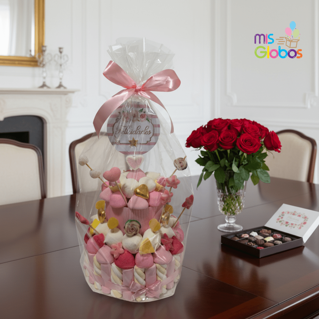 Tarta de chuches Amor - Mis Globos