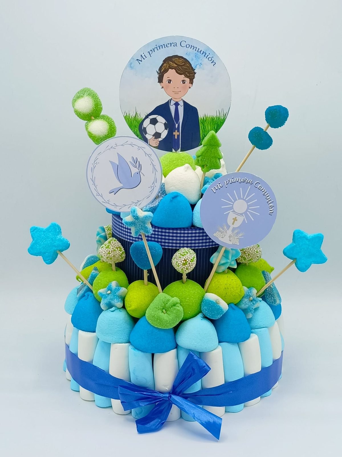 Tarta de chuches Comunión Niño Futbolera - Mis Globos