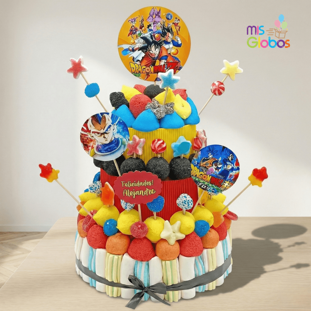 Tarta de chuches Dragon Balls - Mis Globos