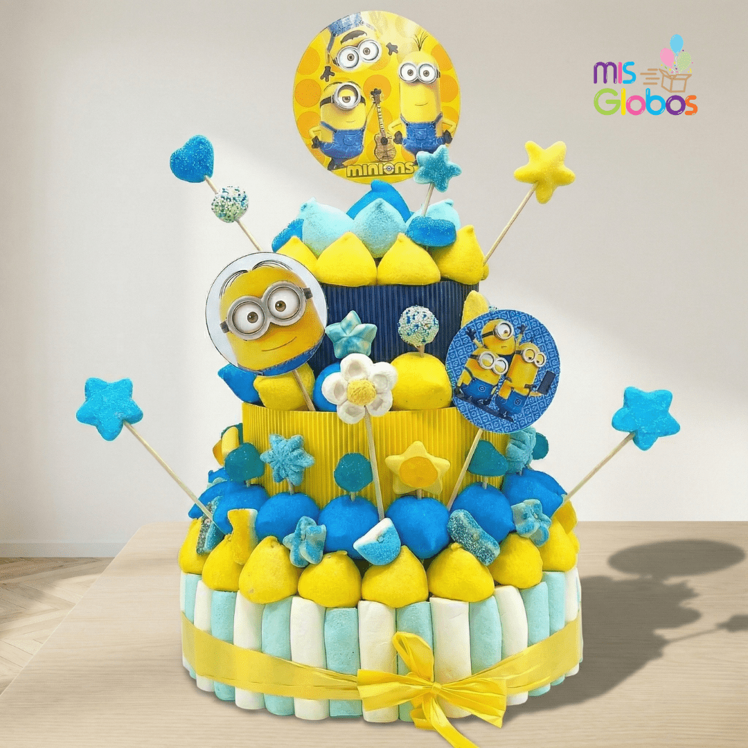 Tarta de chuches Minions - Mis Globos