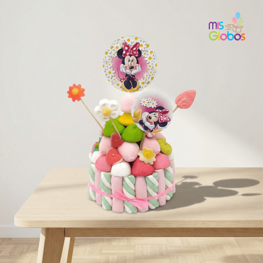 Tarta de chuches Minnie Mouse - Mis Globos
