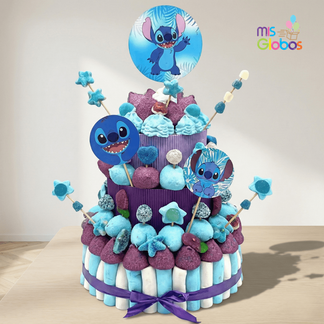 Tarta de chuches Stitch - Mis Globos
