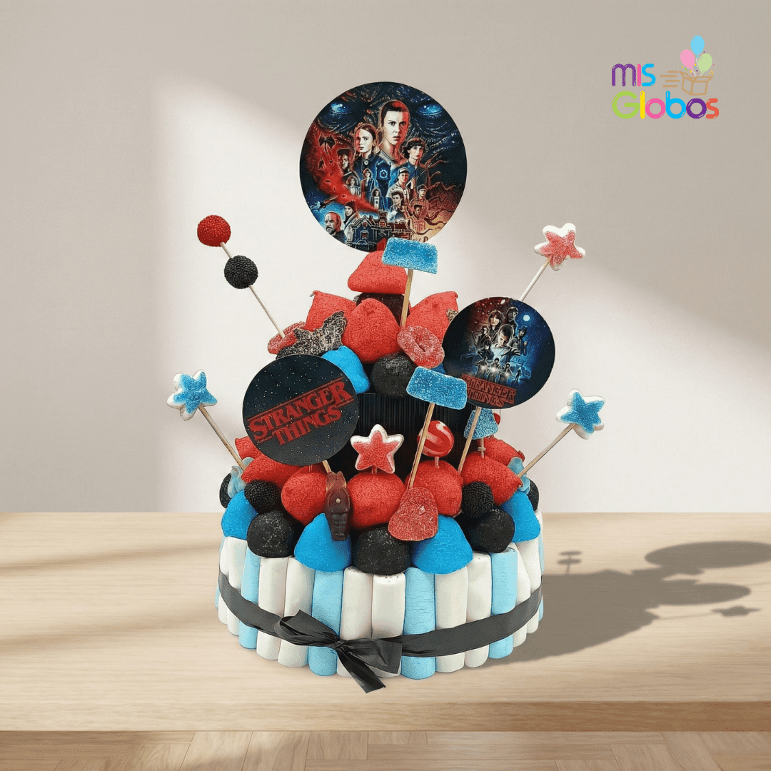 Tarta de chuches Strangers Things - Mis Globos