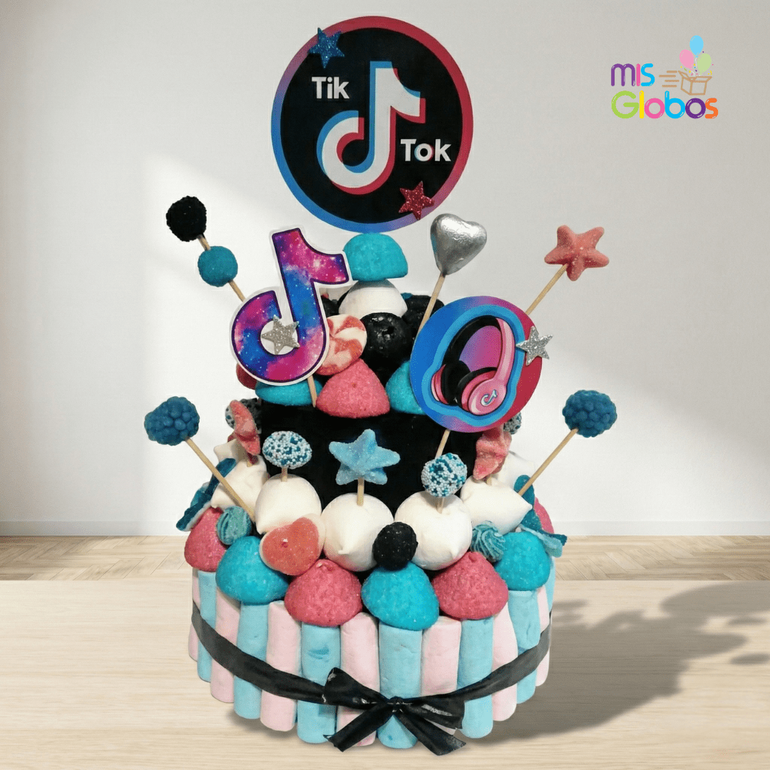 Tarta de chuches Tik Tok - Mis Globos