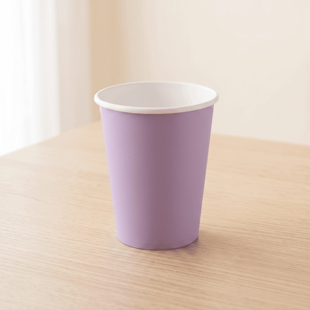 Vasos de cartón lila 210 ml | 8 unidades