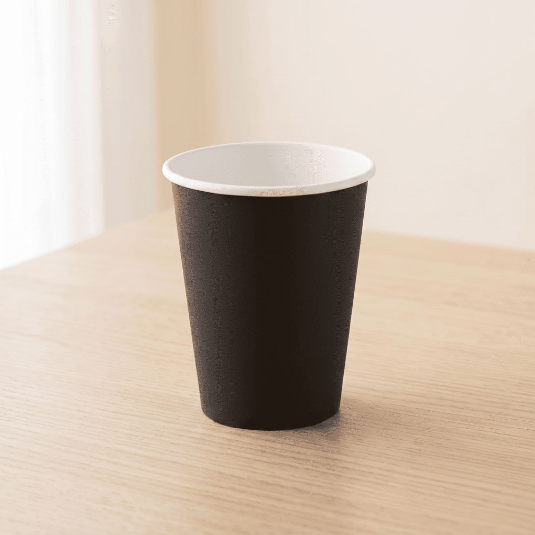 Vasos de cartón negro 210 ml | 8 unidades