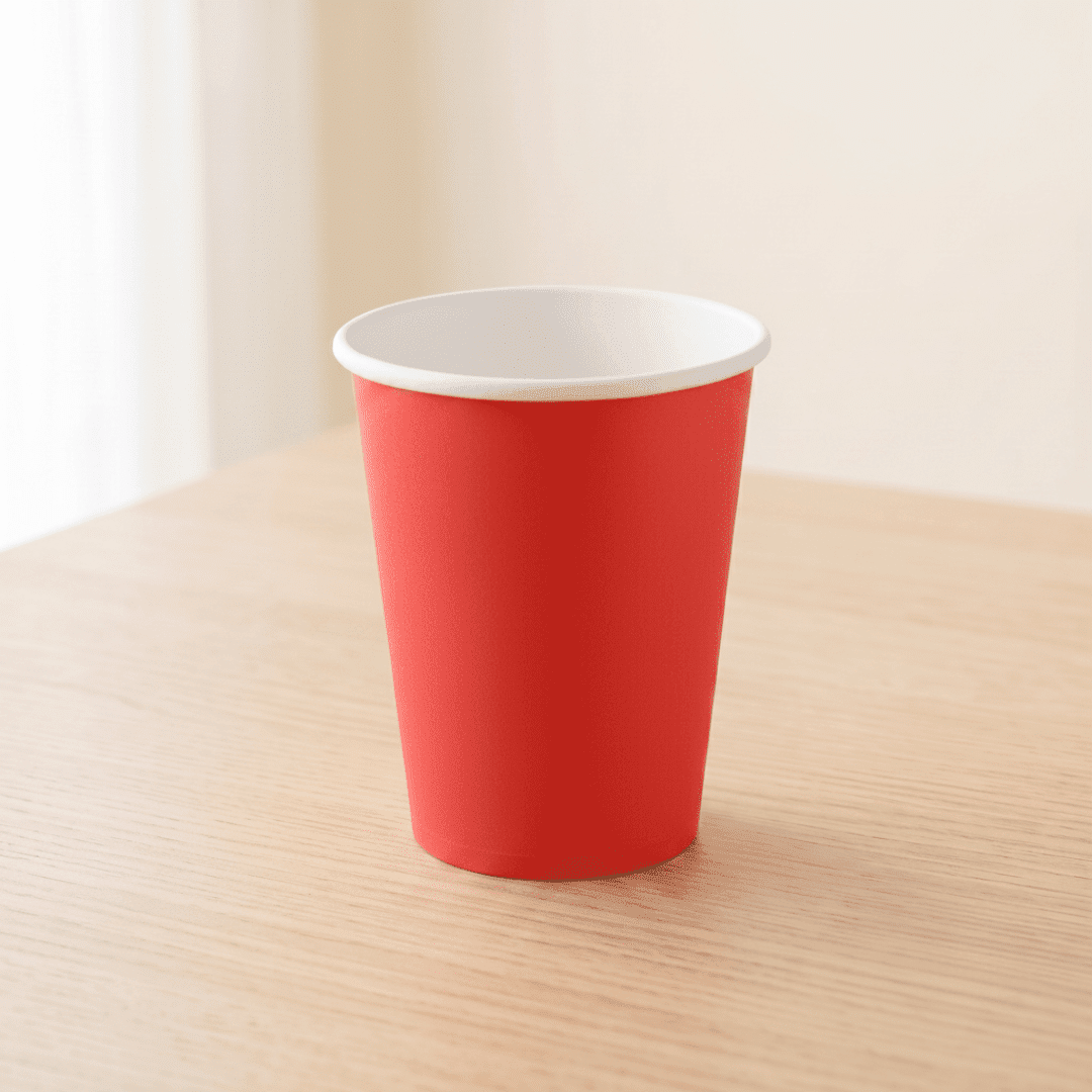 Vasos de cartón rojo 210 ml | 8 unidades