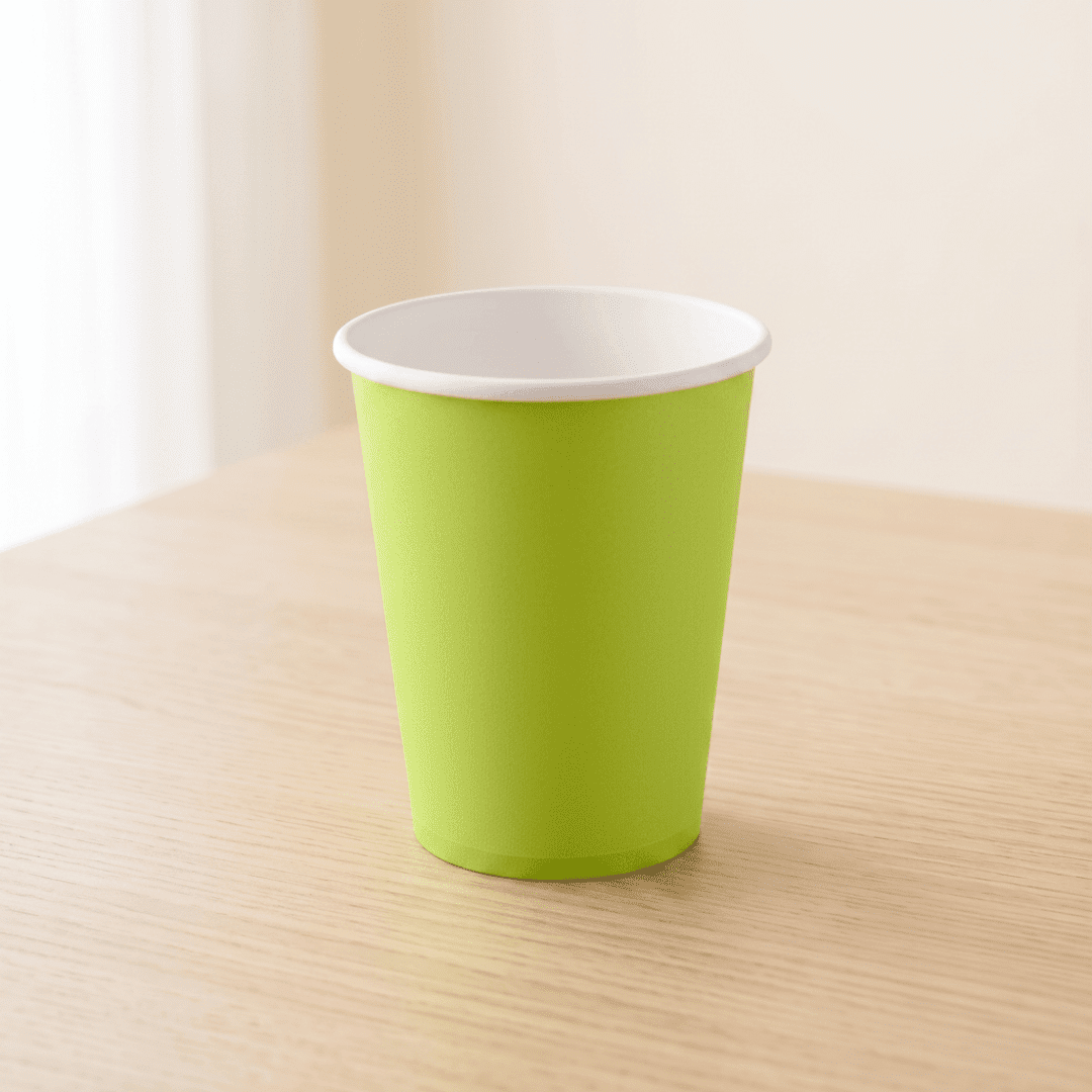 Vasos de cartón verde claro 210 ml | 8 unidades