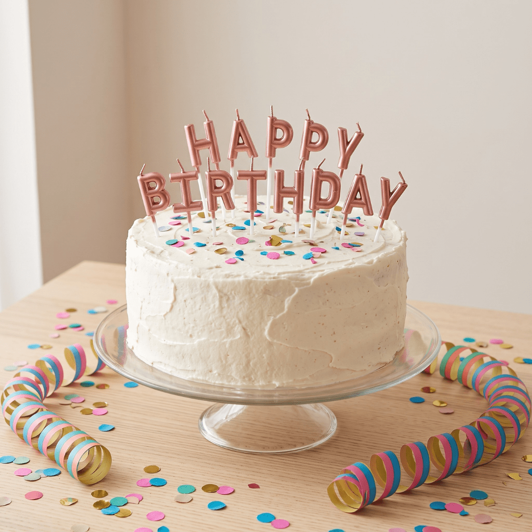 Velas Happy Birthday rose gold