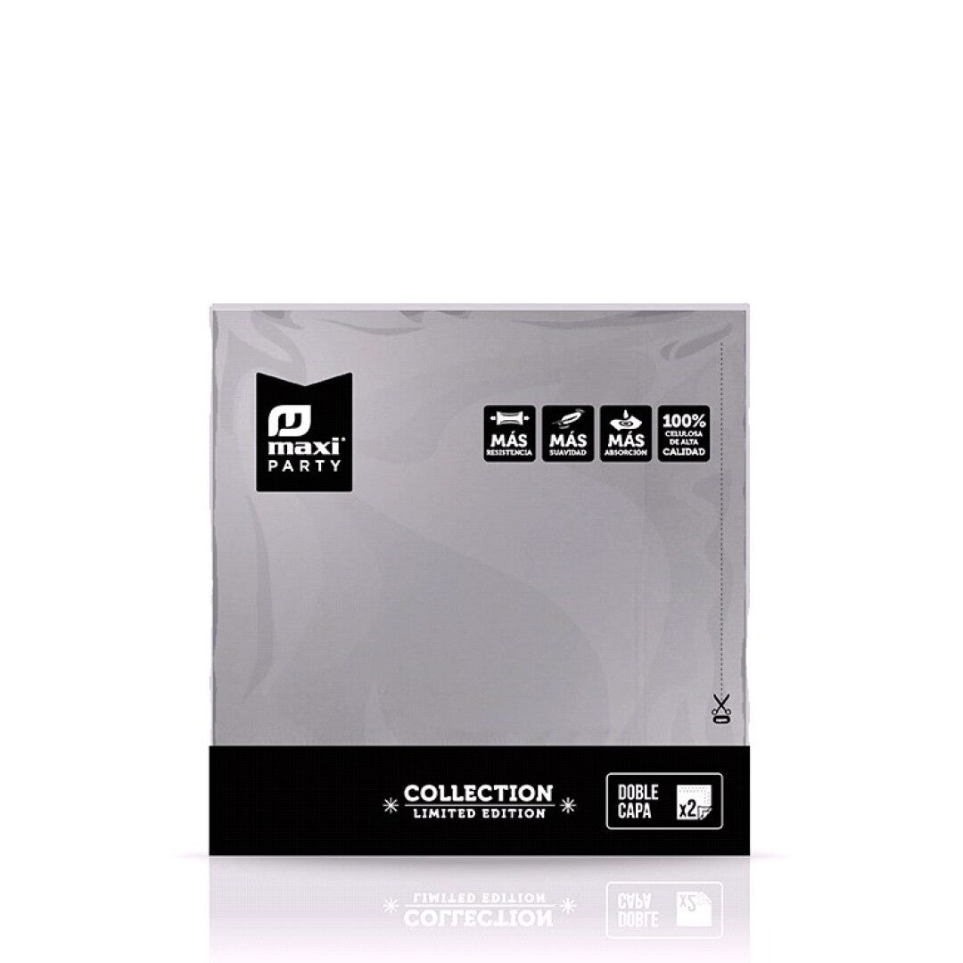 30 Servilletas plata 33x33 Cm - Mis Globos